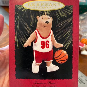 Darling Hallmark Keepsake Ornament “Bounce Pass” with springy basketball 1996