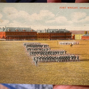 Belle carte postale colorisée antique de Fort Wright à Spokane, Washington