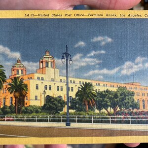 Cartolina antica fresca dell'ufficio postale degli Stati Uniti - Terminal Annex a Los Angeles, California