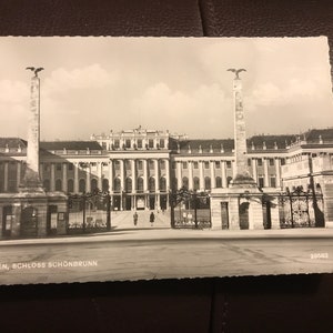 vintage RPPC Real Photo Carte postale de Vienne, Schloss Schonbrunn, Allemagne « Hotel Bellevue Wien »