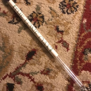 Wunderschöner antiker Glaswizzle Stick aus &quot;The Lone Oak&quot; Tavern in Decatur, Illinois
