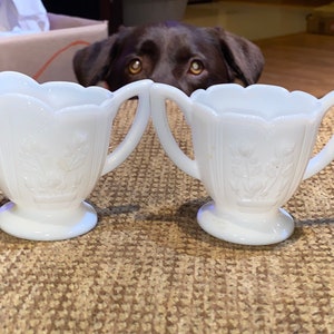 Darling Vintage Milk Glass Creamer e Set di zucchero
