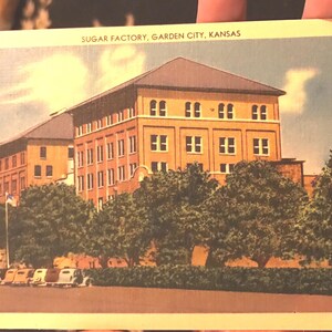 Antique Linen Postcard Sugar Factory Garden City Kansas
