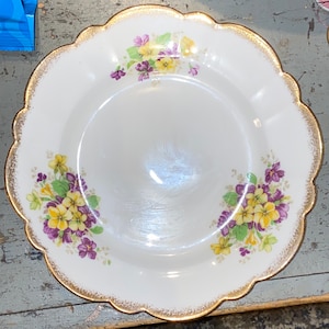 Beautiful Porcelain Antique Pansy Violets Victoria C&E Bone China England