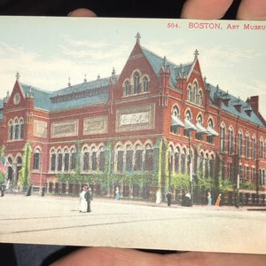 Schöne Antike Frühe 1900er Jahre Postkarte von Boston Art Museum, gedruckt in Deutschland