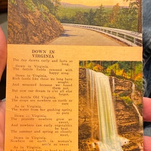 Belle carte postale en lin antique de Virginie, W.D. Me.