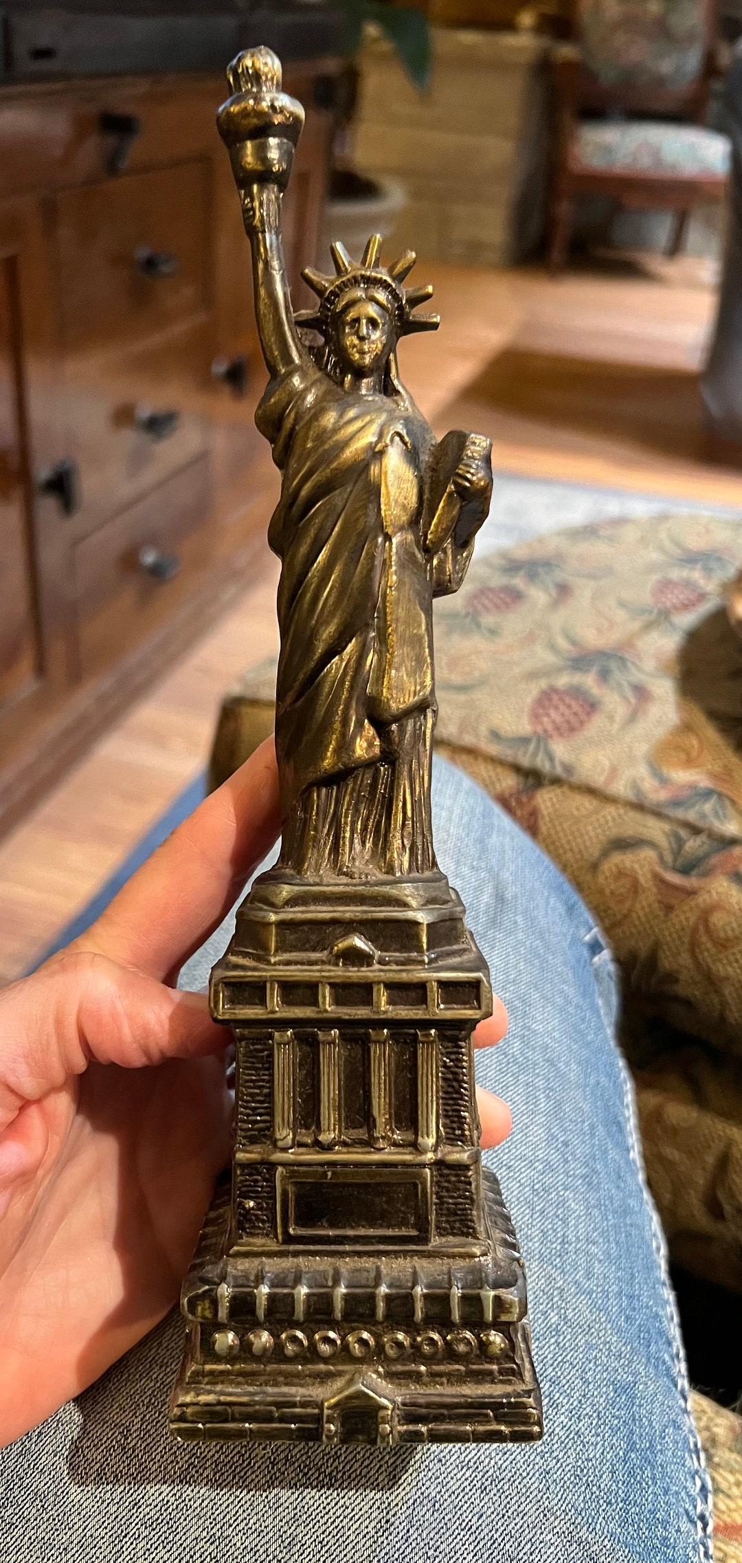 Beautiful Antique Brass Bronze Statue of Liberty Figure 91/2 Etsy