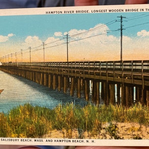 Antiguo puente del río Hampton que conecta Salisbury Beach, Massachusetts y Hampton Beach, New Hampshire