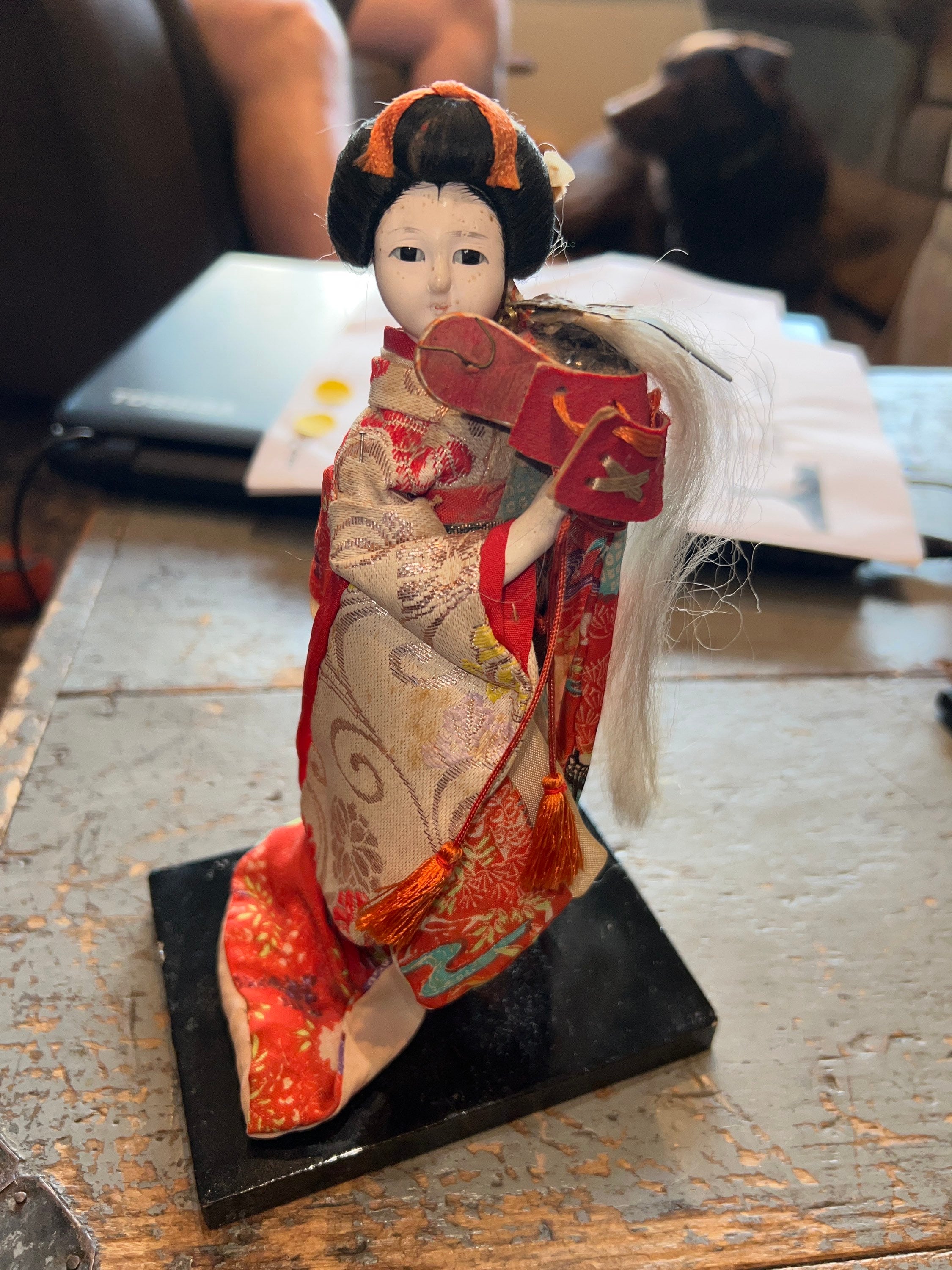 Darling Vintage Chinese 8” Geisha Doll With Samurai Helmet - Etsy