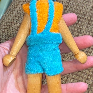 Darling Handcrafted Handpainted Wooden Pinocchio Doll 7-1/2”