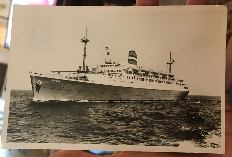 Lovely RPPC Real Photo Postcard 1960 No 3 Holland America Amerika Lijn Line Rijndam