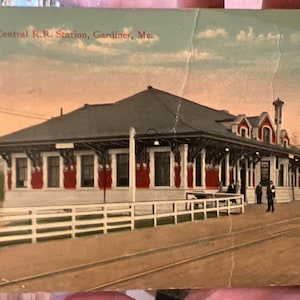 Coole antike Postkarte von Maine Central Railroad in Gardiner, Maine 1900er Jahre
