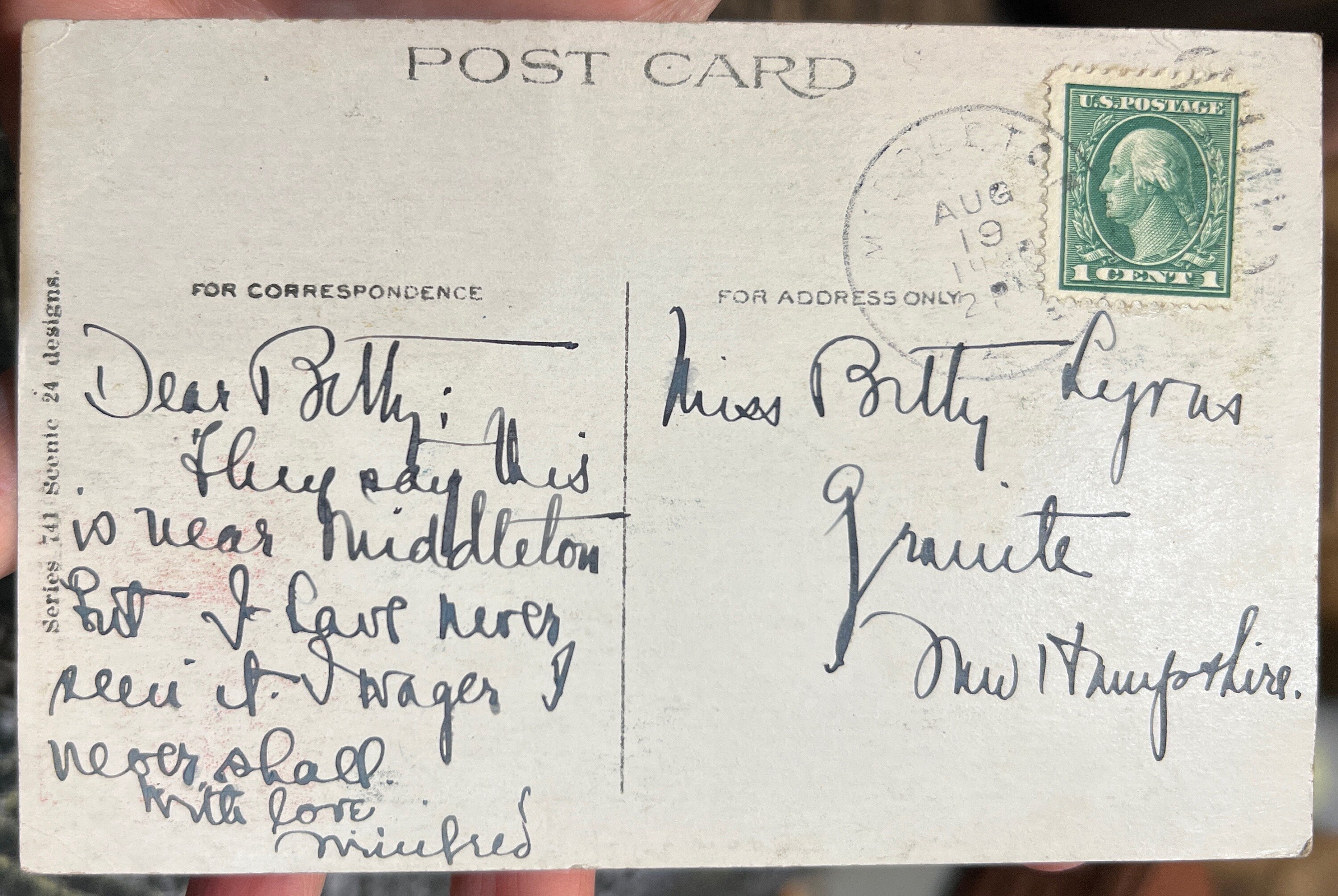 Beautiful Antique Colorized Postcard of View Near Middleton ...