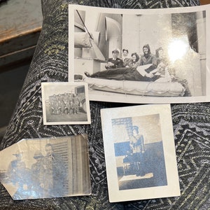 Badass Lot of 4 Antique Black & White Photographs of Old Military Folk