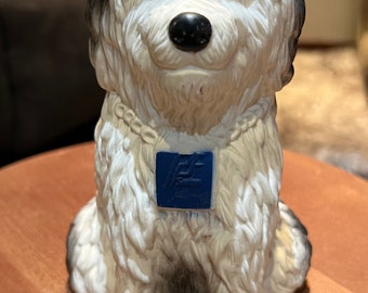 Cute as Heck Vintage Shaggy Sheep Dog PFF Savings Plastic Bank