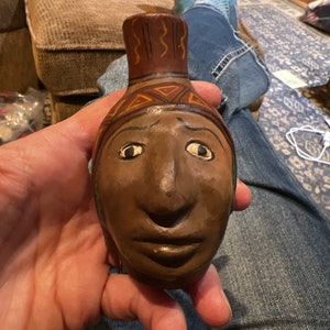 Cool Vintage Handcrafted Inca Folk Art Jug Vase