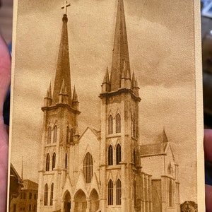 Lovely 1900s Sepia Tone Postcard of St. Francis Cathedral in Portland, Oregon