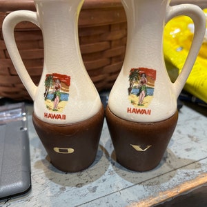 Cute Little Vintage Hawaii Oil and Vinegar Miniature Table Pitchers