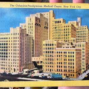 Belle carte postale en lin ancien du Columbia-Presbyterian Medical Center à New York