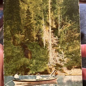 Belle carte postale colorisée antique de Log Chute sur la rivière St Joe près de Spokane, Washington 1913