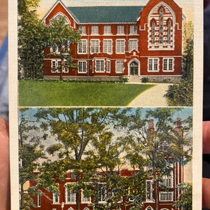 Antike Leinen Postkarte von Theirkield Hall, Gammon Theological Seminary in Atlanta, Georgia