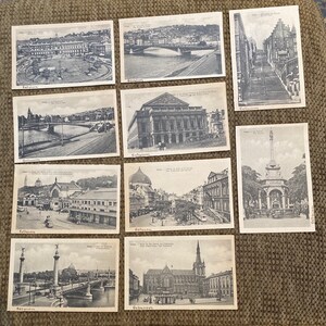 Dix cartes postales rpPC rppc antiques en noir et blanc de Liège en Belgique