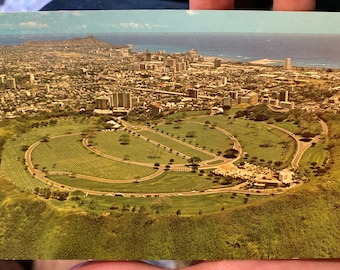 Beautiful 1940s RPPC Real Photo Postcard of The National Memorial of the Pacific in Honolulu, Hawaii