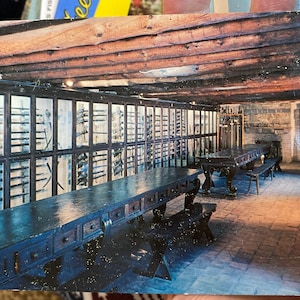 Belle carte postale vintage Chrome de Fort Ticonderoga Gun Room à New York