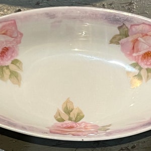 Beautiful Lovely Antique Porcelain German Pink Roses Serving Dish