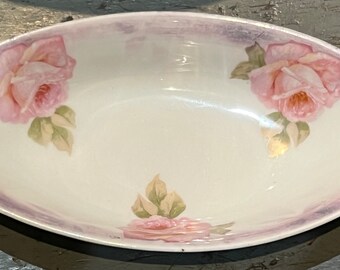 Beautiful Lovely Antique Porcelain German Pink Roses Serving Dish