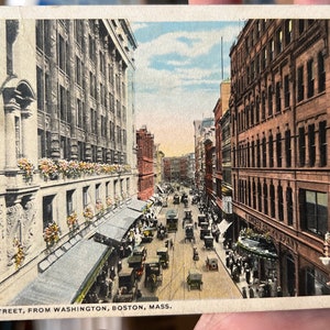 Schöne antike Postkarte von Summer Street aus Washington in Boston, Massachusetts