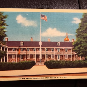 Schöne antike Leinen Postkarte der alten hessischen Kaserne in Trenton, New Jersey