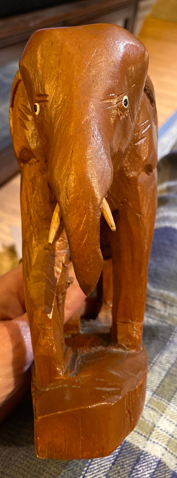 素晴らしい手彫りのヴィンテージ木製象 - Etsy 日本