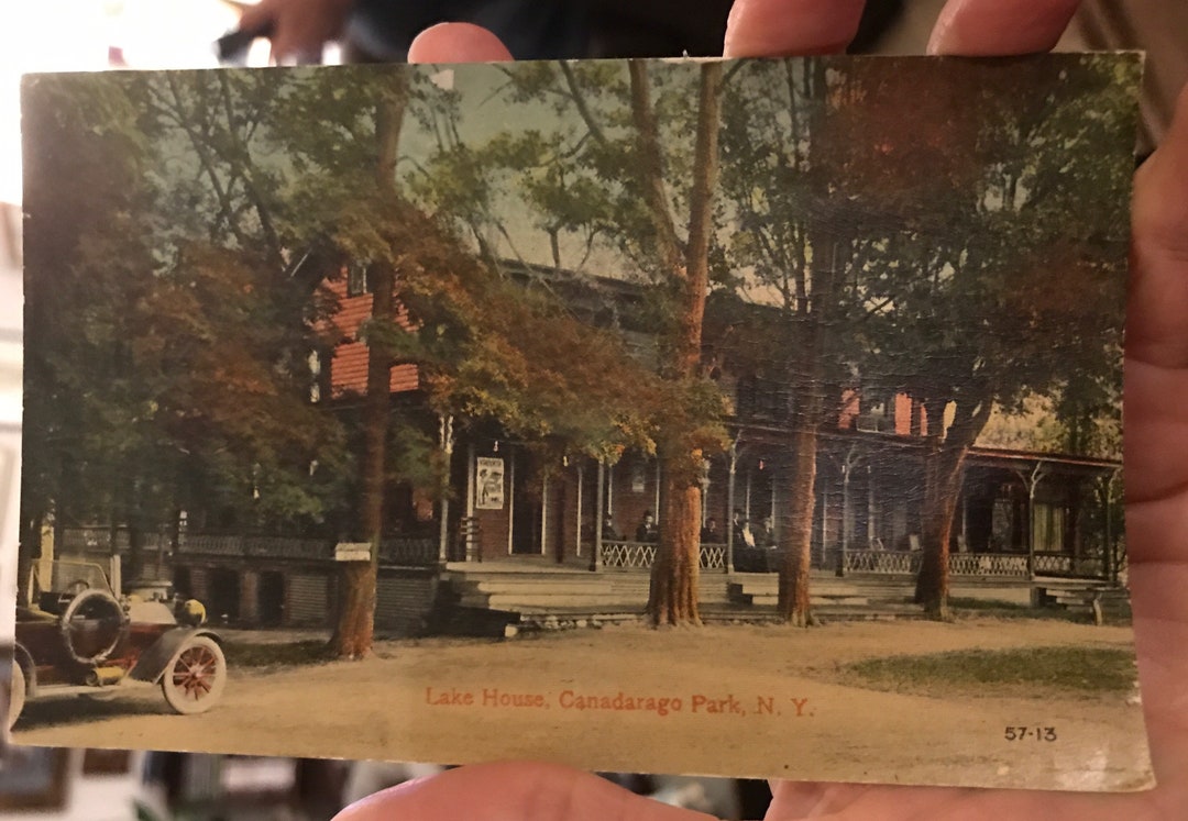 Beautiful Antique Postcard of Lake House in Canadarago Park in New York Etsy
