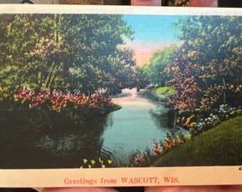 Antikes Leinen RPPC Postkarte Grußkarte aus Wascott, Sahara