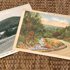 2 Fabelhafte Antike Rppc Postkarten von Molly Stark Trail, Bennington, Vermont