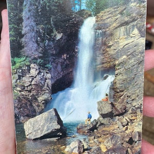 Beautiful Vintage RPPC Real Photo Postcard of Running Eagle / Trick Falls, Two Medicine Valley, Glacier National Park, Montana