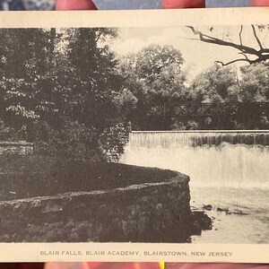 Wunderschöne RPPC postkarte von Blair Falls, Blair Academy in Blairstown, New Jersey