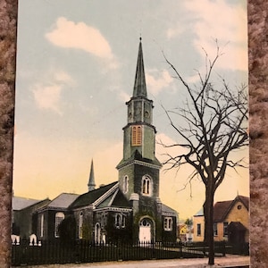 Magnifique carte postale antique de l’église Saint-Georges à Schenectady, New York