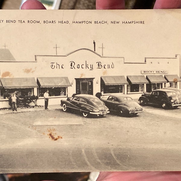 Fabulous RPPC Real Photo Postcard of Rocky Bend Tea Room at Boars Head at Hampton Beach, New Hampshire
