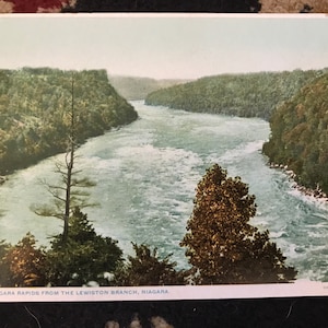 Belle carte postale antique des rapides du Niagara de la succursale de Lewiston