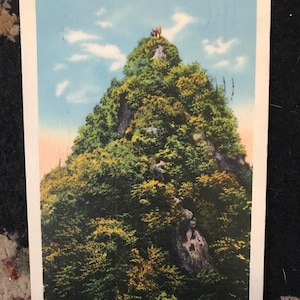 1941 Antike Leinen Postkarte Schornstein Tops Great Smoky Mountains National Park