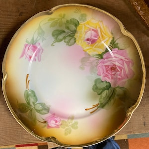 Stunning Antique Handpainted Plate 8-3/8” J&C Louise Bavaria Hohenzollern Germany
