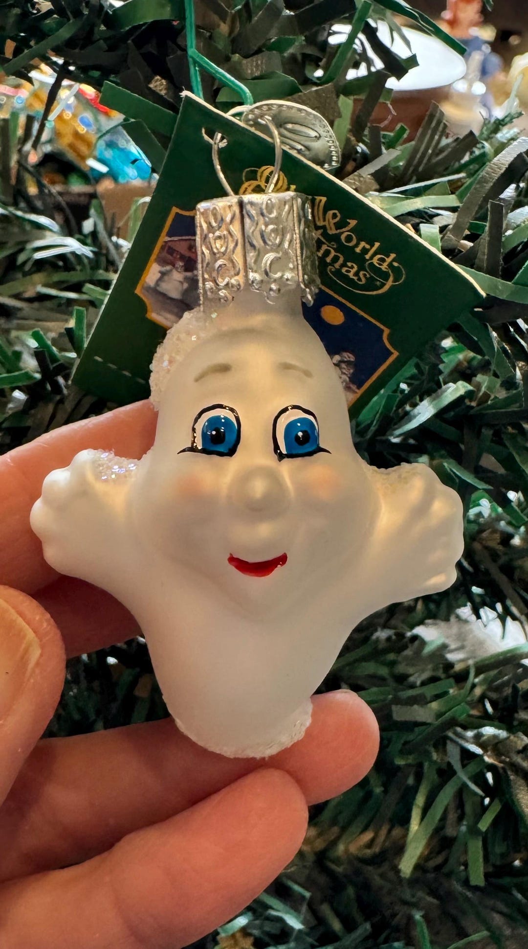 Old World Christmas Casper Ghost Glass Ornament (2