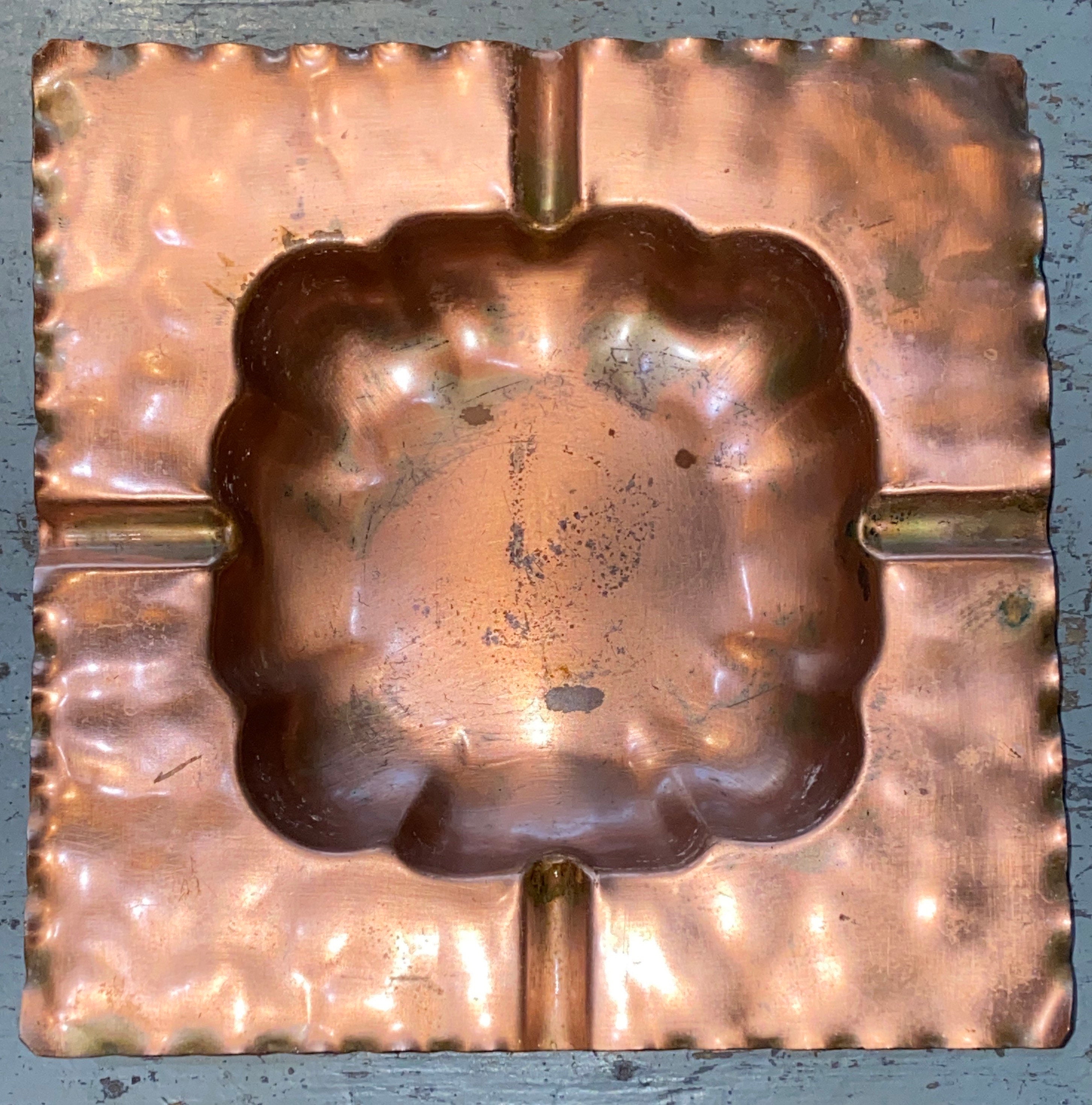 Vintage Gregorian USA Solid Copper 1950-60s Mad Men Ashtray