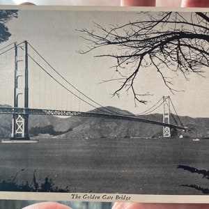 Encantadora postal de la foto real de RPPC El puente Golden Gate en San Francisco, California
