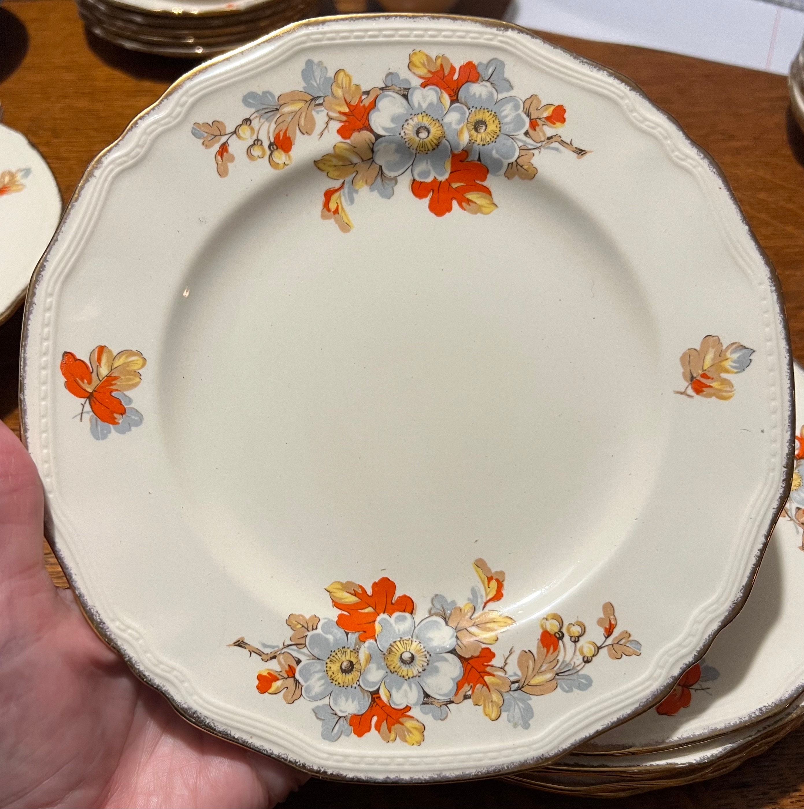 Set of 8 Beautiful Antique Alfred Meakin England Dogwood
