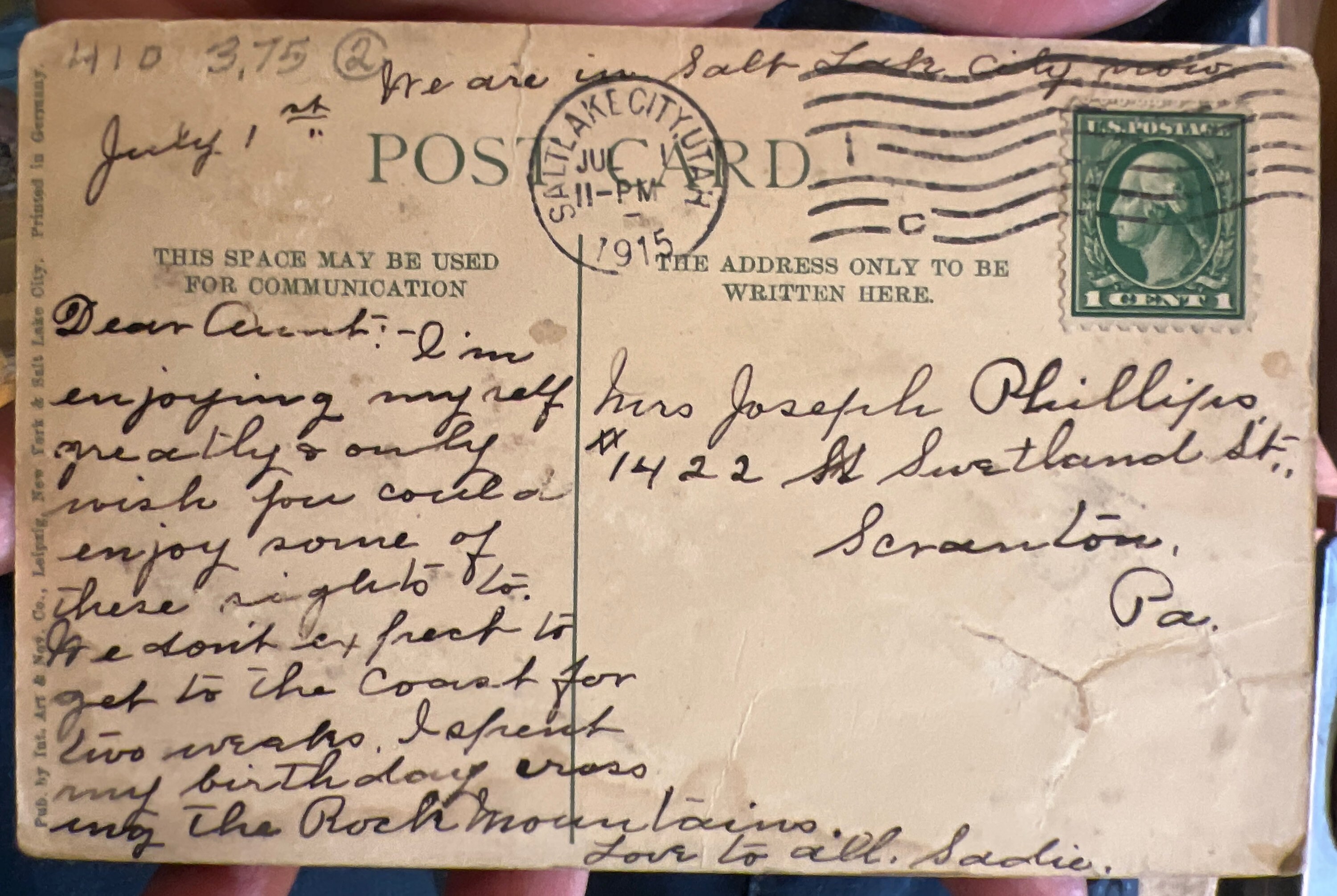 Cool Antique Colorized Postcard of Bransford Apartment House in Salt ...
