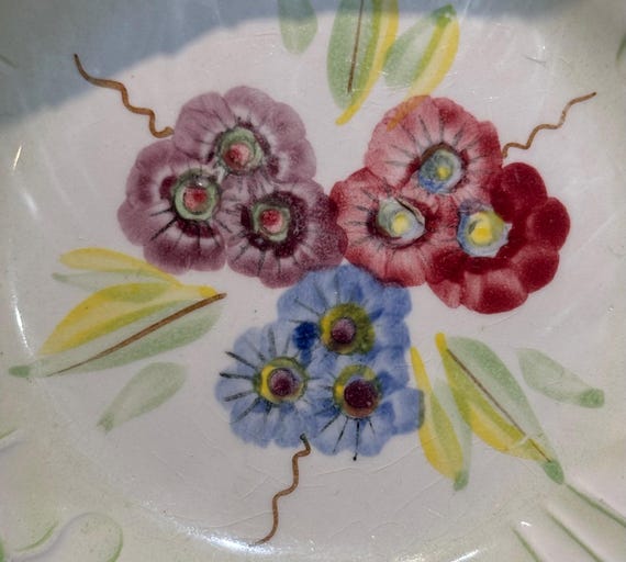 Lovely Handpainted Vintage Yamasho Iron Stone China Japan Posies