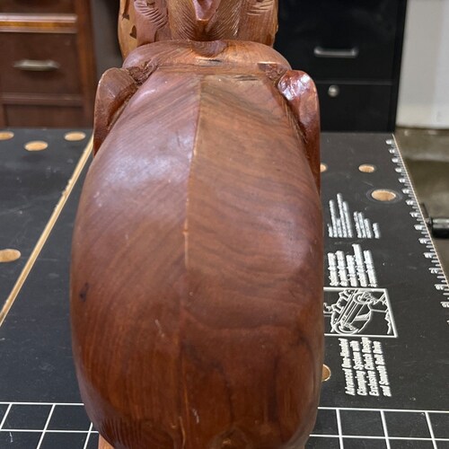 Badass Vintage HUGE Handcarved Wooden shops Elephant Statue